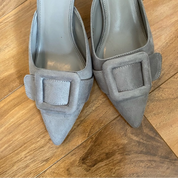 Manolo Blahnik Maysale ***inspired*** suede mules with covered buckle detail - Picture 4 of 8